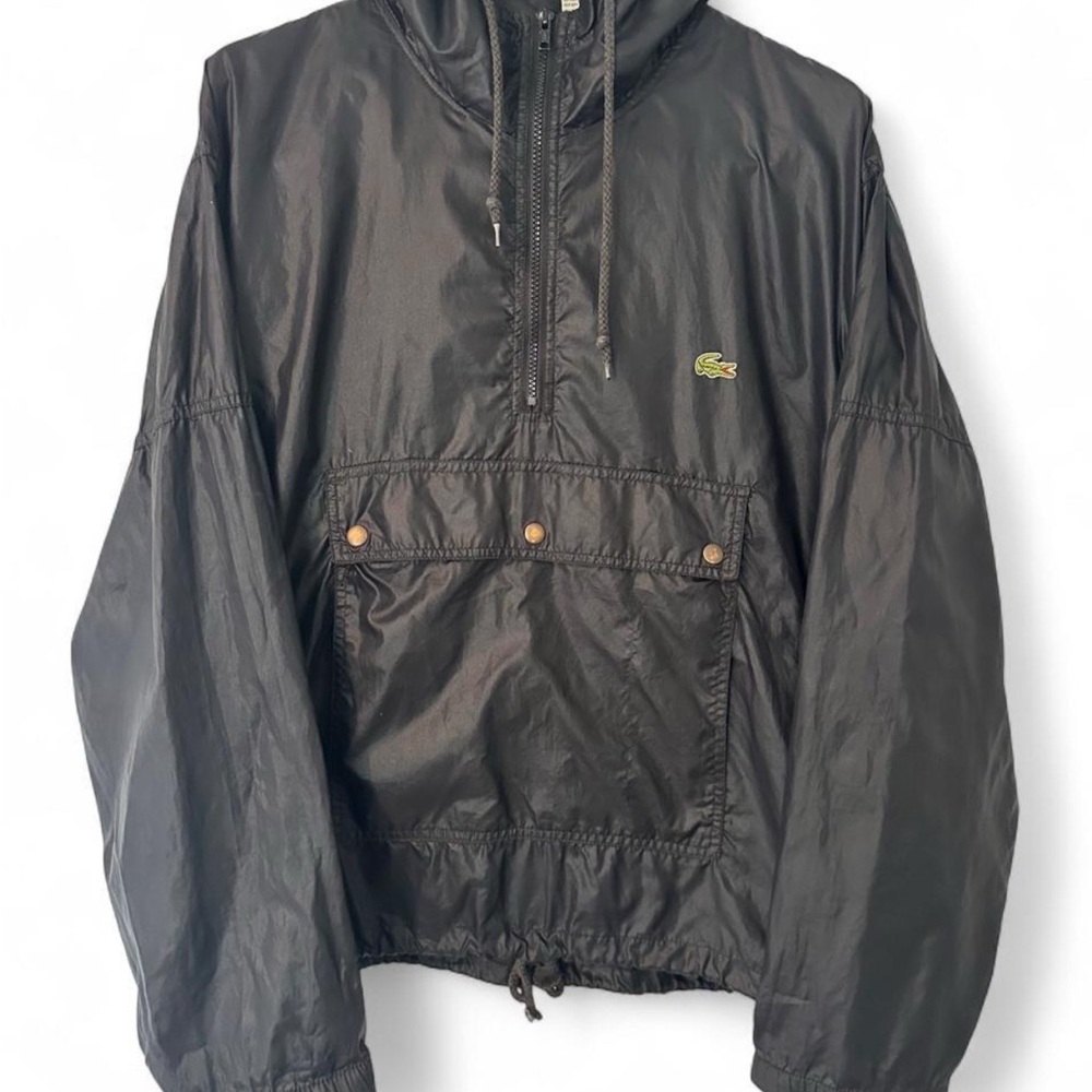 Lacoste Men’s Black Vintage Anorak Windbreaker- Large